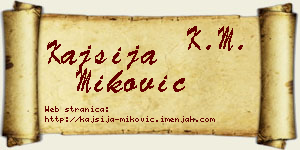 Kajsija Miković vizit kartica